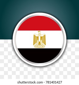 illustration of egypt flag with isolated transparent background
