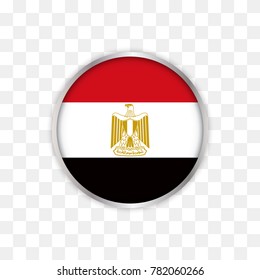 illustration of egypt flag with isolated transparent background