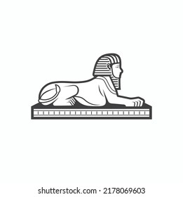 illustration of egypt sphinx, vector art.