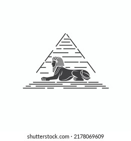 illustration of egypt sphinx, vector art.