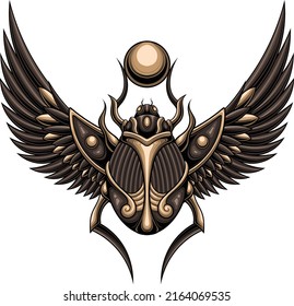 Illustration of egyptian beetle scarab available for your custom project