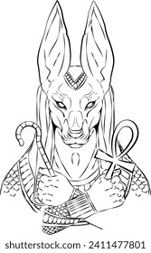 illustration of Egyptian god Anubis