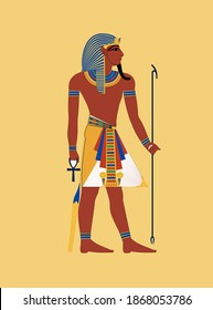 the illustration of Egyptian King pharaoh anubis in vector