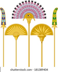 Illustration of an egyptian large fans isolated on white background.