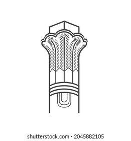 illustration of egyptian pillar style, vector art.