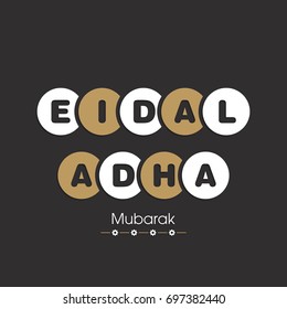 Illustration of Eid Al Adha Mubarak with calligraphy for the celebration of Muslim community festival.