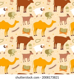 Illustration of Eid al adha theme seamless pattern vector design