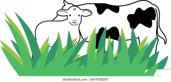 Illustration of Eid al-Fitr and Eid al-Adha icons, various sacrificial animals with transparent backgrounds as per design needs	
