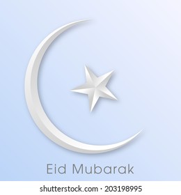 illustration of Eid Mubarak with 3d moon.