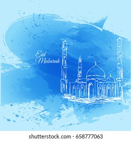 Illustration of Eid mubarak and Aid said greeting moubarak and mabrok for Muslim Community festival eps 10