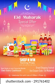 illustration of Eid Mubarak (Happy Eid) sale offer