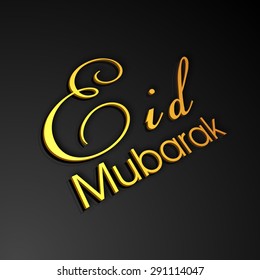 Illustration of Eid Mubarak with intricate Arabic calligraphy for the celebration of Muslim community festival.