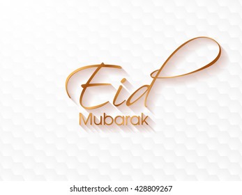 Illustration of Eid Mubarak with intricate calligraphy for the celebration of Muslim community festival.