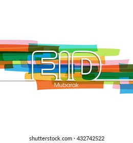 Illustration of Eid Mubarak with intricate calligraphy for the celebration of Muslim community festival.