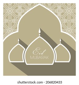 illustration of Eid Mubarak with tomb.
