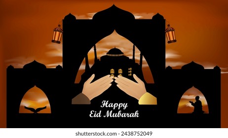 Ilustración de Eid Mubarak en turco