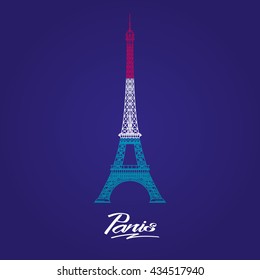 illustration of Eiffel tower line vector