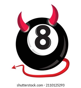 The illustration of  eight ball icon logo vector. Suitable for pool game iconic logo.