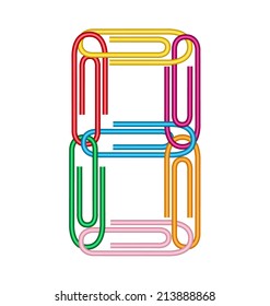 illustration of eight number created with clips