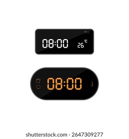 ilustração de às oito horas sinal e símbolo de ícone de relógio digital. ícone colorido para design de site
