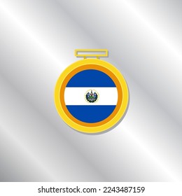 Illustration of El Salvador flag Template