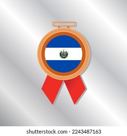 Illustration of El Salvador flag Template