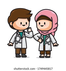 Illustration of Elbow Bump People Vector The Concept of Isolated Technology. Flat Cartoon Style Suitable for Landing Web Pages, Banners, Flyers, Stickers, Cards
