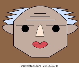 illustration of elder alien with little hair left