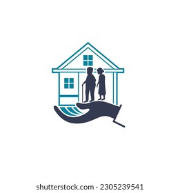 illustration of elder care, vector art.