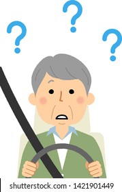 An illustration of an elderly driver driving dangerously.
