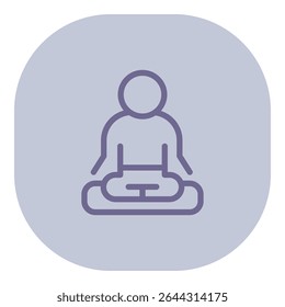 Ilustração de figura idosa sentada de pernas cruzadas, envolvida em meditação. Tranquilidade e conceito de atenção plena