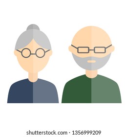 Illustration of elderly, male and female.