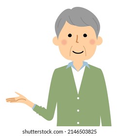 Illustration of a elderly man to explain.