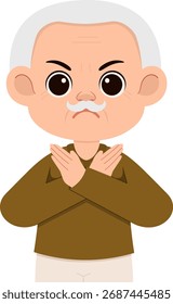 Ilustración de un anciano gesticulando No