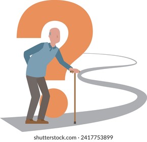 Illustration of an elderly man who gets lost due to dementia