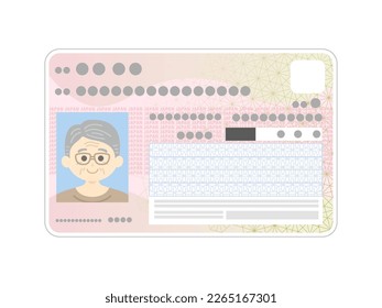 An illustration of an elderly man's My Number card.