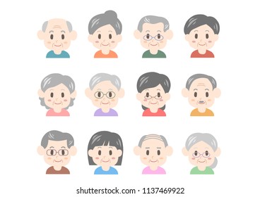 Illustration Elderly People Stock Vector (Royalty Free) 1137469922 ...