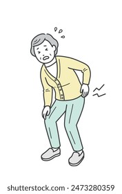 Illustration of an elderly woman with back pain