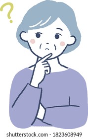 Ilustración del pensamiento de una anciana