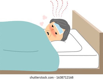 Man Sleep Bed Flat Cartoon Style Stock Vector (Royalty Free) 1336367999 ...