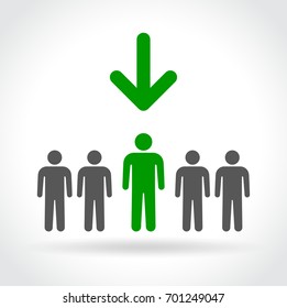 Illustration of elected man concept on white background