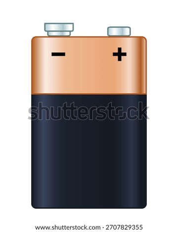 Illustration of an electric 9 volt battery