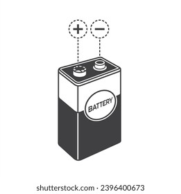 illustration of electric battery, vector art.
