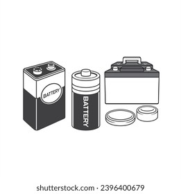 illustration of electric battery, vector art.