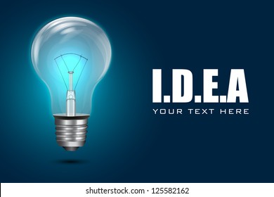 illustration of electric bulb on motivational idea background