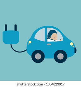 Ilustración de un automóvil eléctrico