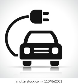 Illustration of electric car on white background