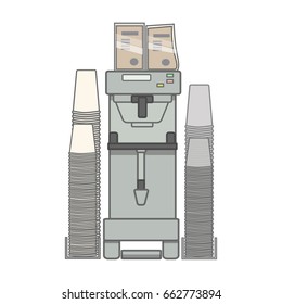 Illustration of electric coffee machine