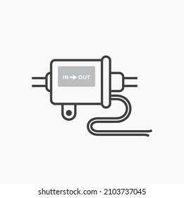 Illustration Of Electric Fuel Pump For Vehicle, Auto Part, Vector Art.