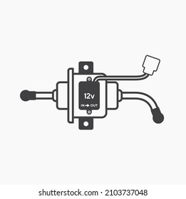 Illustration Of Electric Fuel Pump For Vehicle, Auto Part, Vector Art.